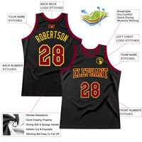 Custom Basketball Jersey - Black Maroon-Gold Authentic Throwback