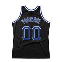 Custom Basketball Jersey - Black Royal-Red Authentic Throwback