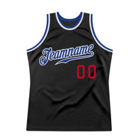 Custom Basketball Jersey - Black Royal-Red Authentic Throwback