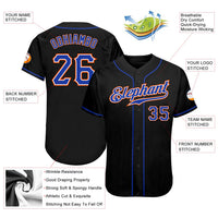 Custom Baseball Jersey - Black Royal-Orange Authentic