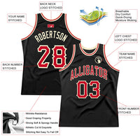 Custom Basketball Jersey - Black Red-Cream Authentic Throwback