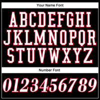 Custom Basketball Jersey - Black White-Red Authentic Throwback