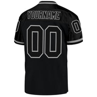 Custom Football Jersey - Black Black-Gray Mesh Authentic Throwback