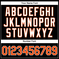 Custom Baseball Jersey - Black White Pinstripe Orange-White Authentic