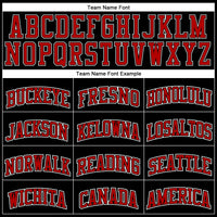 Custom Basketball Jersey - Black Red Pinstripe Red-White Authentic