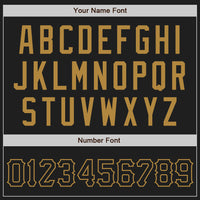 Custom Baseball Jersey - Black Black-Old Gold Authentic