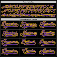 Custom Baseball Jersey - Black Purple-Gold Authentic
