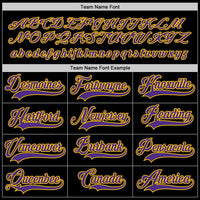 Custom Hockey Jersey - Black Purple-Gold