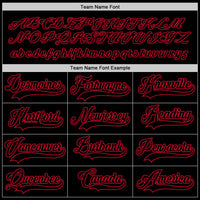 Custom Hockey Jersey - Black Black-Red