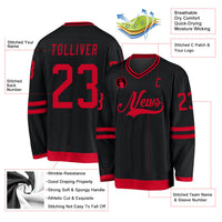 Custom Hockey Jersey - Black Red