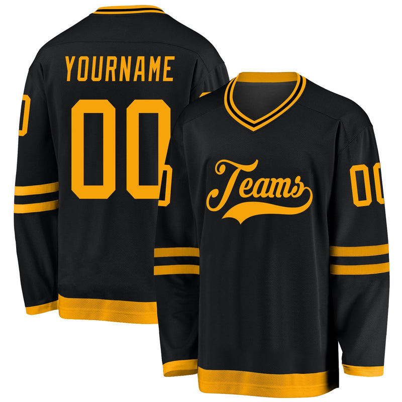 Custom Hockey Jersey - Black Gold