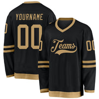 Custom Hockey Jersey - Black Old Gold