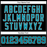 Custom Basketball Jersey - Black Teal-White Authentic Throwback