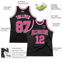 Custom Basketball Jersey - Black Pink-White Authentic Throwback