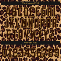 Custom Baseball Jersey - Brown Brown-Old Gold 3D Pattern Design Leopard Authentic