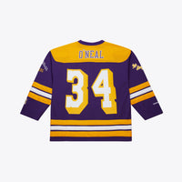 Los Angeles Lakers Shaquille O'Neal 1997 Maxxed Out Fashion Hockey Jersey - Purple