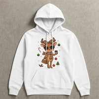 Leopard Print Christmas Hoodie, Boujee Reindeer Hoodie, Adorable Holiday Reindeer Hoodie, Festive Winter Sweatshirt, Xmas Present for Her