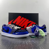 Low Top Sneakers, Royal Blue Black Purple Colorway, Lace Up Design, Casual Gift for Sneaker Fans