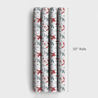 Sports Holiday Gift Wrap, Tennis Santa Christmas Wrapping Paper, Santa Claus Tennis Present Paper, Festive Tennis Player Present Wrap Roll