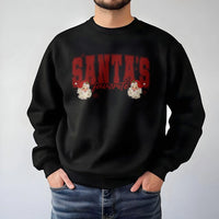 Retro Christmas Graphic Crewneck, Santa's Favorite Sweatshirt, Humorous Holiday Pullover, Vintage Xmas Sweater, Festive Apparel for Women