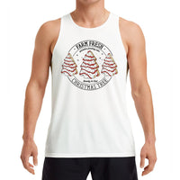Humorous Christmas Cake Slice Tank, Farm Fresh Christmas Tree Tank Top, Retro Holiday Dessert Sleeveless Tee, Christmas Tree Tank, Xmas Present