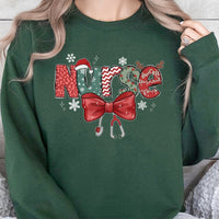 Festive Stethoscope Bow Sweatshirt, Christmas Nurse Sweatshirt, Holiday RN Crewneck, Nursing Student Sweater, Medical Christmas Pullover