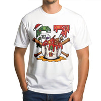 Festive Number 67 Baseball Shirt, Christmas Baseball 67 T-Shirt, Holiday Sports Graphic Tee, Baseball Player Christmas T-Shirt, Coach Present