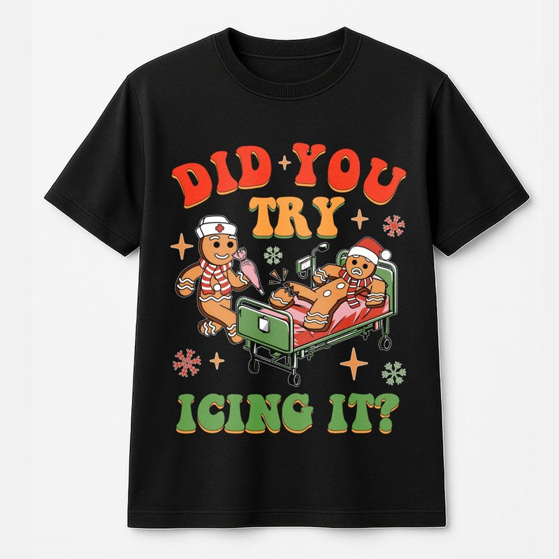 Humorous Medical Pun Holiday Shirt, Gingerbread Nurse Christmas T-Shirt, ICU Healthcare Worker Tee, Hospital Xmas Graphic Tee, Nurse Xmas Present