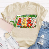 Holiday Snowflakes Lights Graphic Tee, Math Teacher Christmas T-Shirt, Humorous Math Teacher Xmas Shirt, Winter STEM Educator Holiday Present Tee