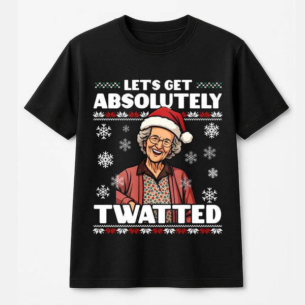 Retro Grandma Holiday Shirt, Humorous Grandma Christmas T-Shirt, Rude Xmas Slogan Graphic Tee, Festive Christmas T-Shirt, Adu