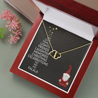 10k Solid Gold Heart Necklace, Everlasting Love Interlocking Hearts Necklace, Diamond Pendant Necklace, Romantic Christmas Present for Her