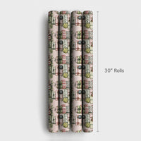 Watercolor Stacked Presents Gift Wrap, Christmas Wrapping Paper, Ornaments Holiday Gift Wrap Sheets, Festive Present Wrapping Paper