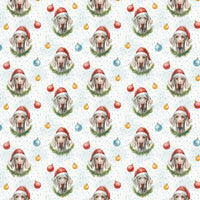 Santa Hat Dog Gift Wrap, Weimaraner Christmas Wrapping Paper, Festive Puppy Present Wrap, Holiday Pet Lover Present Packaging Paper Roll