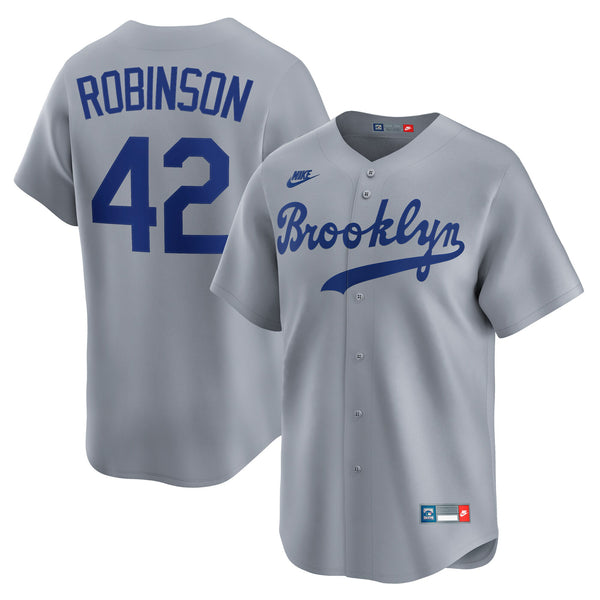 Brooklyn Dodgers Jackie Robinson Gray Throwback Cooperstown Collection Limited Jersey