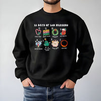 Humorous Labor and Delivery Nurse Xmas Pullover, 12 Days of L&D Nursing Sweatshirt, OB Nurse Holiday Crewneck, Hospital Staff Christmas Present