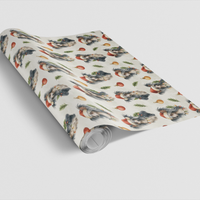 Santa Dog Gift Wrap, Chinese Crested Christmas Wrapping Paper, Chinese Crested Holiday Wrapping Paper, Dog Lover Xmas Present Wrap Roll