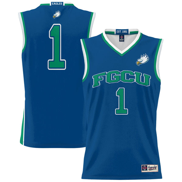 #1 Florida Gulf Coast Eagles Lightweight Basketball Jersey - Blue