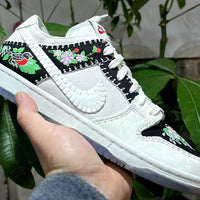 Low Top Sneakers, White Black Colorway, Lace Up Design, Casual Gift for Sneaker Fans
