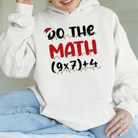 Holiday Math Equation Hoodie, Math Teacher Christmas Hoodie, Humorous Teacher Xmas Hoodie, Math Educator Pullover, Winter Teacher Present