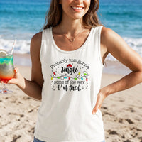 Humorous Christmas Tank, Probably Just Gonna Jingle Some of the Way I'm Tired Tank Top, Christmas Lights Sleeveless Tee, Holiday Tank Top