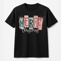 Coquette Bow Holiday T-Shirt, Merry Christmas T-Shirt, Adorable Aesthetic Xmas Graphic Tee, Vintage Christmas Ribbon T-Shirt, Holiday Present