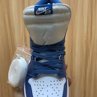High Top Sneakers, Blue White Gray Colorway, Lace Up Design, Casual Gift for Sneaker Fans