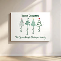 Custom Holiday Canvas Wall Art, Personalized Family Christmas Tree Canvas Print, Christmas Tree Canvas Decor, Holiday Family Present