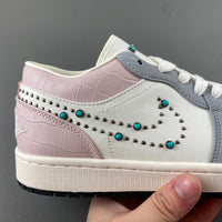 Low Top Sneakers, White Pink Gray Colorway, Lace Up Design, Casual Gift for Sneaker Fans