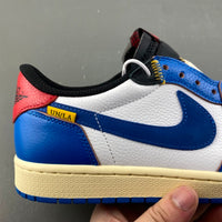 Low Top Sneakers, Blue White Yellow Colorway, Lace Up Design, Casual Gift for Sneaker Fans