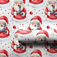 Whimsical Holiday Music Gift Wrap, Singing Santa Christmas Carol Wrapping Paper, Festive Red Bauble Gift Wrapping Paper, Xmas Roll Gift Wrap