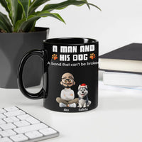 Personalized Cartoon Pet Portrait Mug, Custom Dog Dad Coffee Mug, Ceramic Dog Lover Cup, Father's Day and Christmas Present for Husband