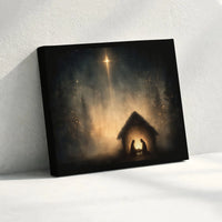 Star of Bethlehem Canvas Wall Art, Nativity Scene Canvas Print, Holy Night Religious Canvas Art, Christmas Holiday Home Decor Present