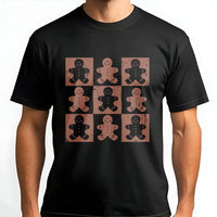 Retro Checkered Christmas Graphic Shirt, Gingerbread Man T-Shirt, Adorable Holiday Cookie Tee, Vintage Xmas T-Shirt for Women and Men