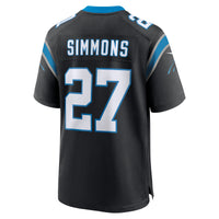 Carolina Panthers Isaiah Simmons Black Team Game Jersey